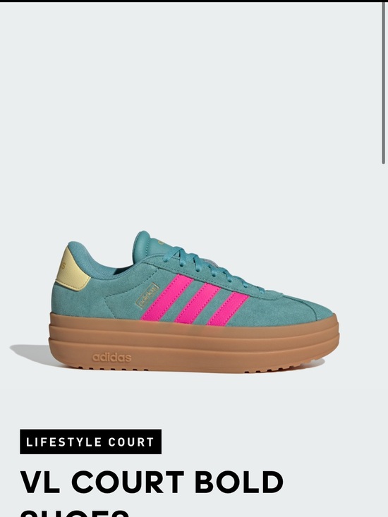adidas Shoes - adidas VL Court Bold Teal & Hot Pink Platform Sneakers